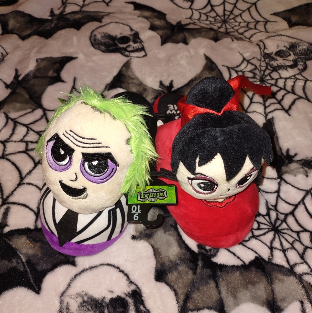 Beetlejuice & Lydia Deetz Plush Slippers